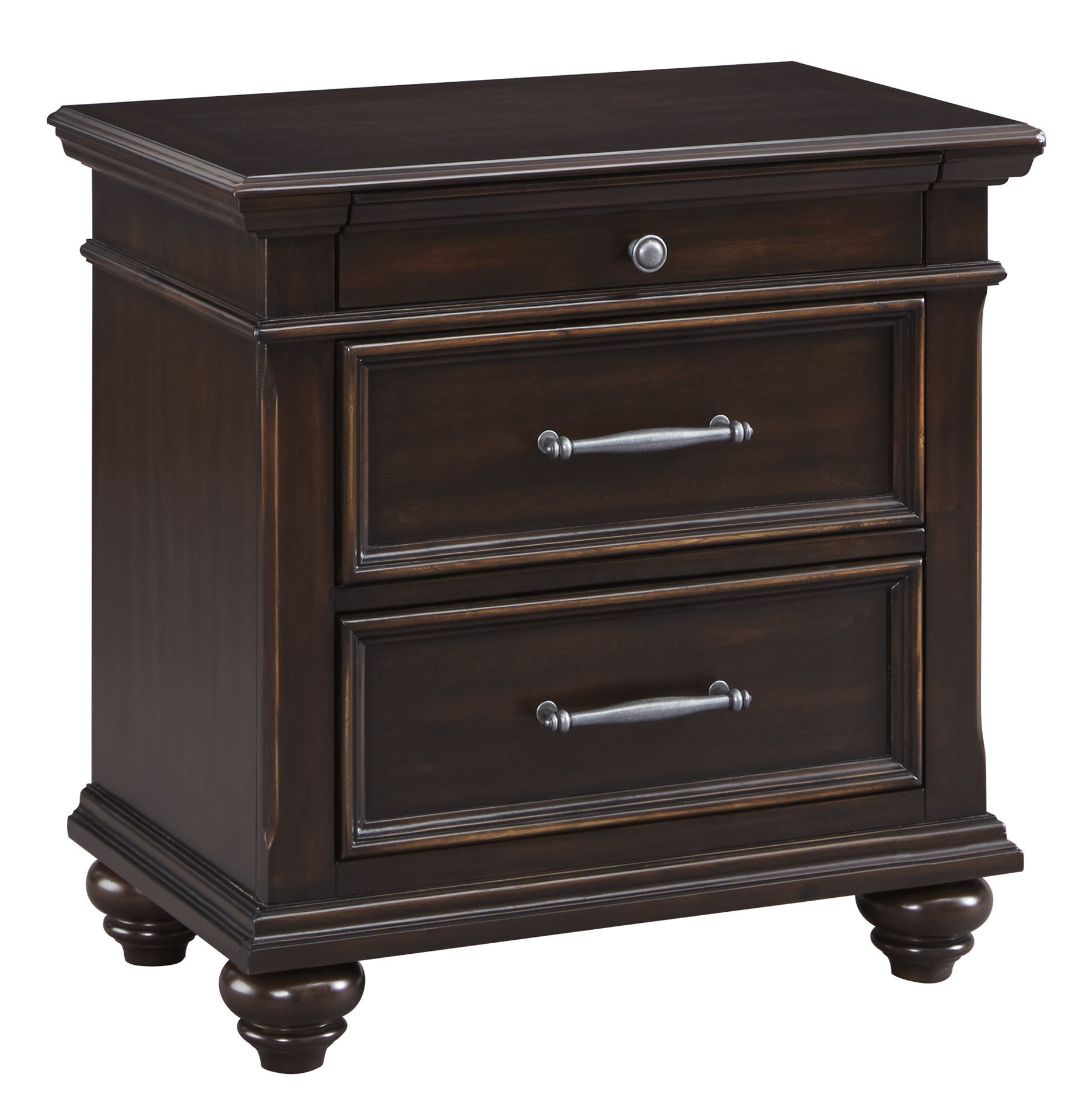 Brynhurst Brown 3 Drawer Nightstand Kimbrell's Furniture