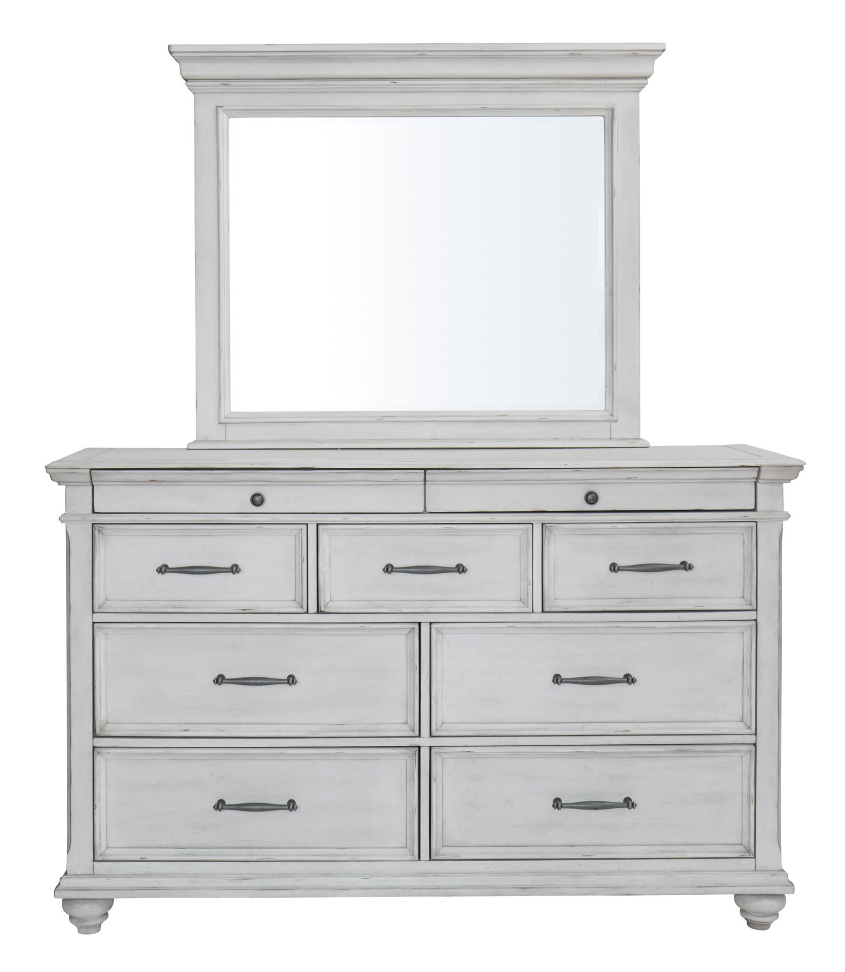 Kanwyn White Dresser & Mirror Kimbrell's Furniture
