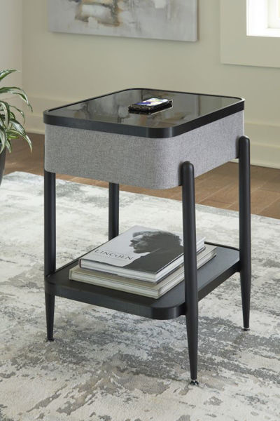 Picture of JORVALEE GRY/BLK ACCENT TABLE