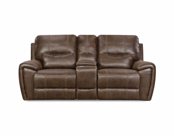 Picture of Desert - Chocolate Reclining Console Loveseat