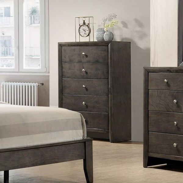 Evan Gray 5 Drawer Chest Kimbrell S Furniture