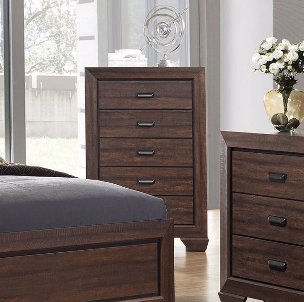 Farrow Walnut 5 Drawer Chest
