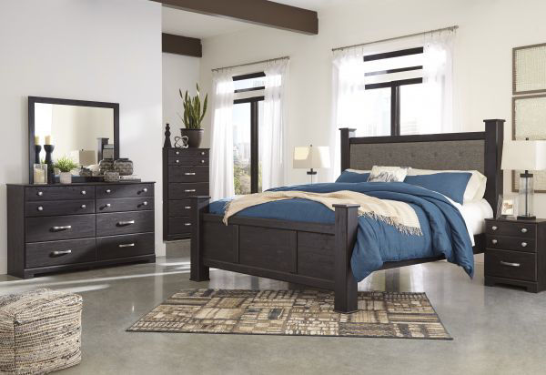 Picture of Reylow - Brown King Poster Bed