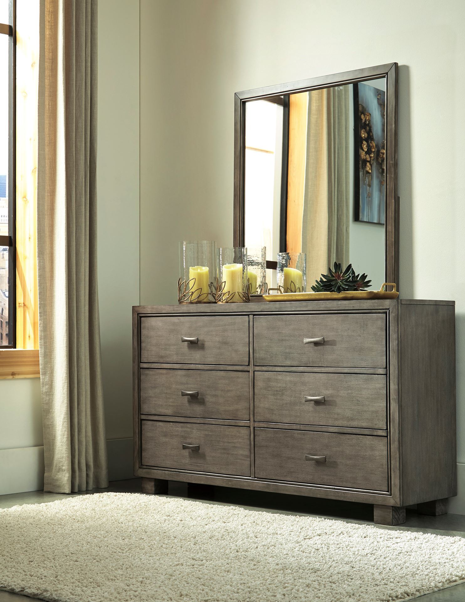 Gray Dresser & Mirror Kimbrell's Furniture