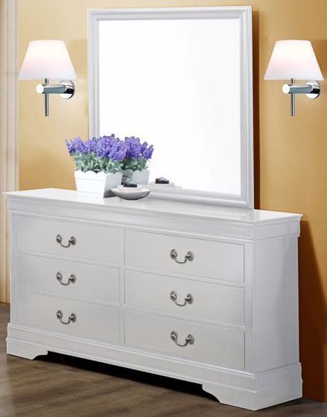 Picture of Louis Philip - White Dresser & Mirror