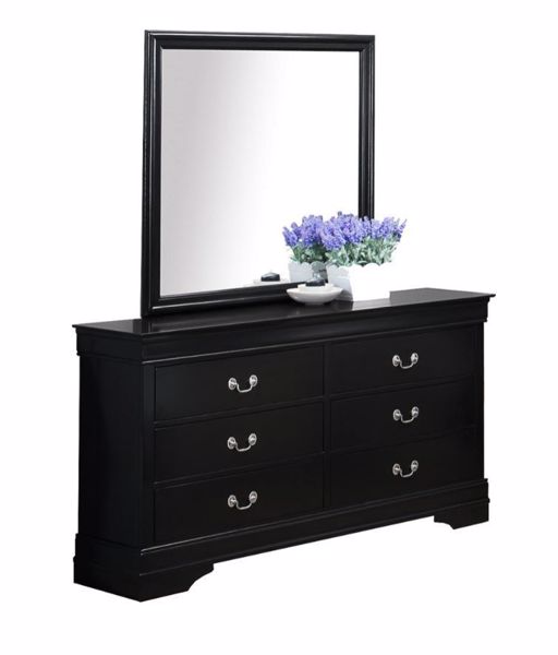 Picture of Louis Philip - Black Dresser & Mirror