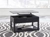 Picture of Ezmonei - Black Lift top Cocktail Table