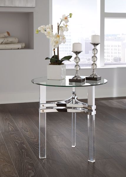Braddoni Chrome Round End Table