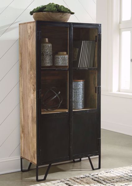 Picture of Gabinwell Black/Brown Accent Cabinet