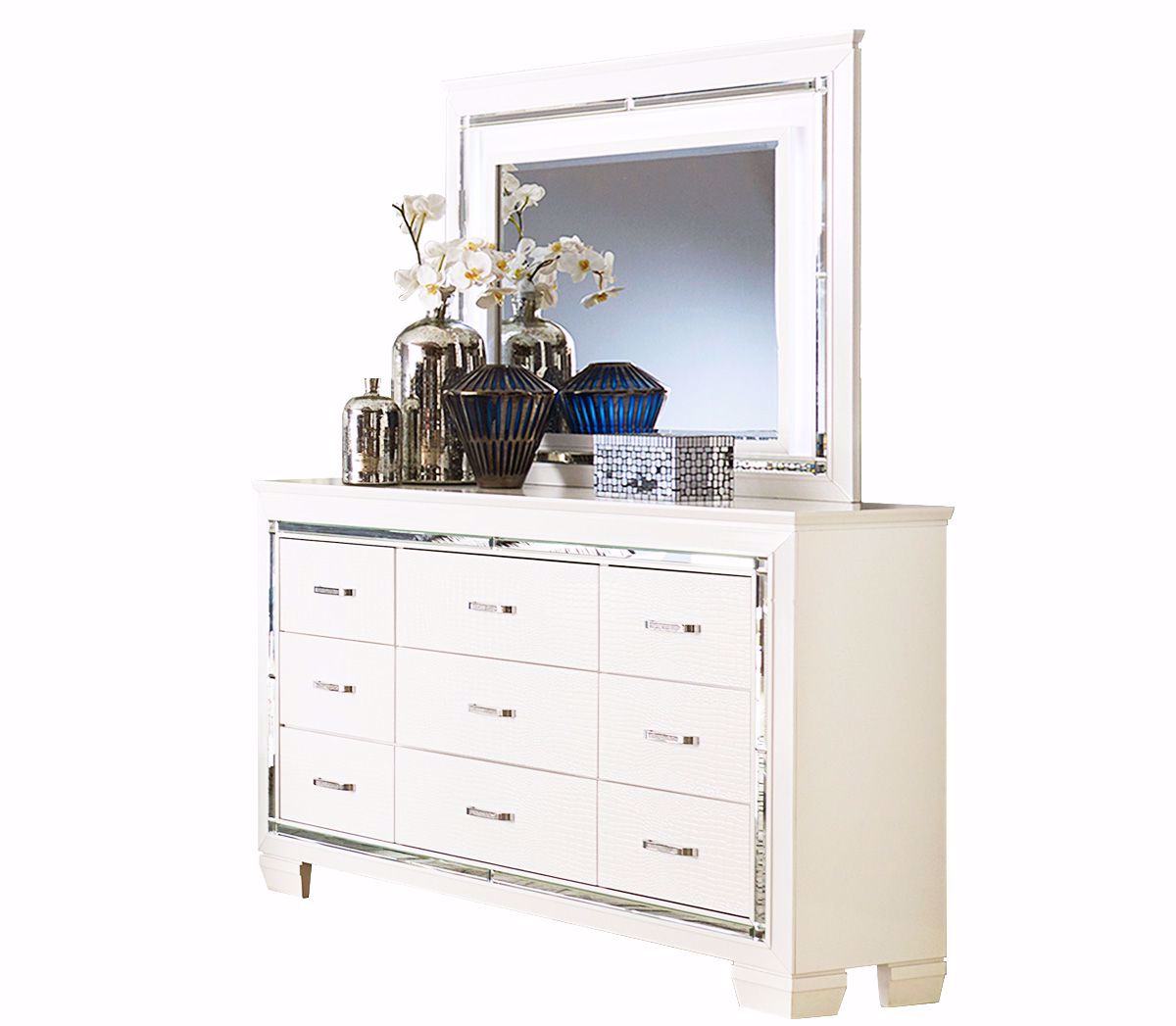 Allura White Dresser & Mirror Kimbrell's Furniture