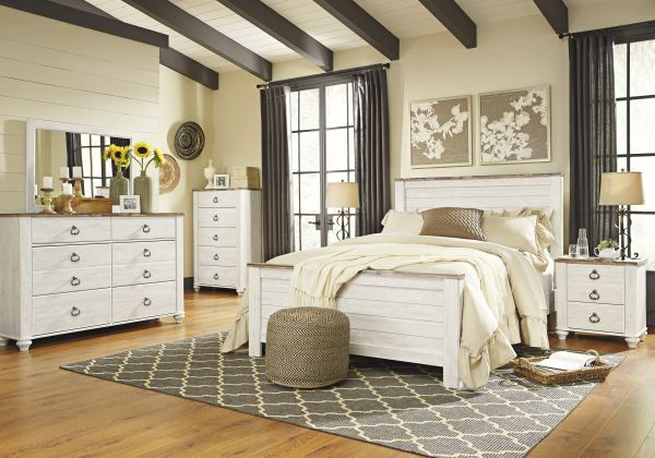 Picture of Willowton - White Queen Panel Bed