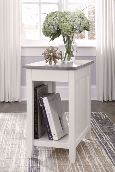 Picture of Diamenton - White Marble Chairside Table