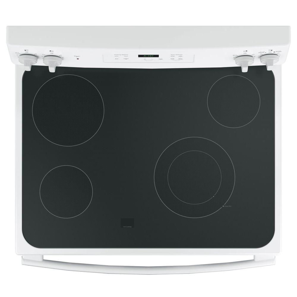 30" White Smooth Top Range Kimbrell's Furniture