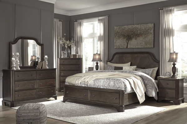 Picture of Adinton - Brown King Storage Bed