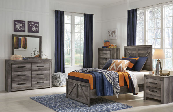 Picture of Wynnlow - Gray Twin Panel Bed