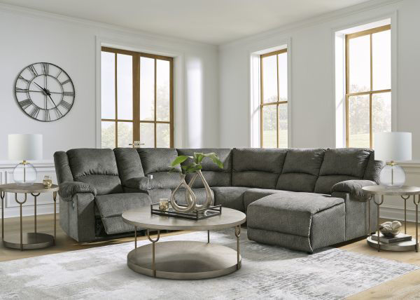 Picture of Benlocke - Flannel 6pc Reclining Sectional