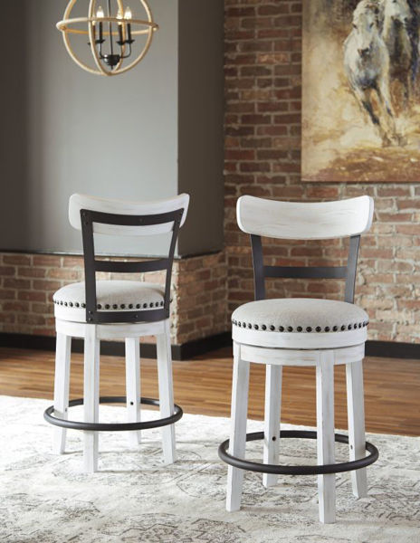 Picture of Valebeck - White Swivel Stool
